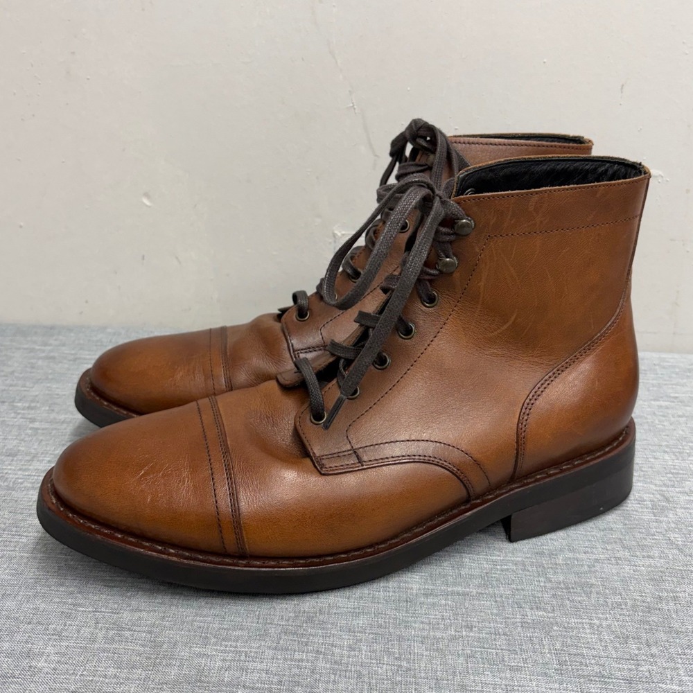 Thursday Boot Co Captain Boots Men 10.5 Brandy Leather Cap Toe Goodyear Welt